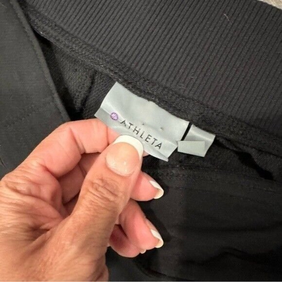 Athleta Midtown Trouser Pants Black Athletic Casual Comfy Pants Stretch 6 Women - Picture 8 of 14